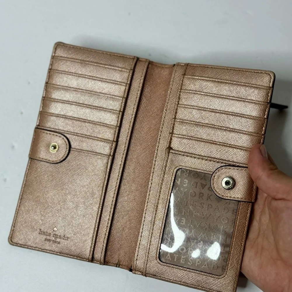 Kate Spade New York Large Slim Bifold Wallet Blush Pink